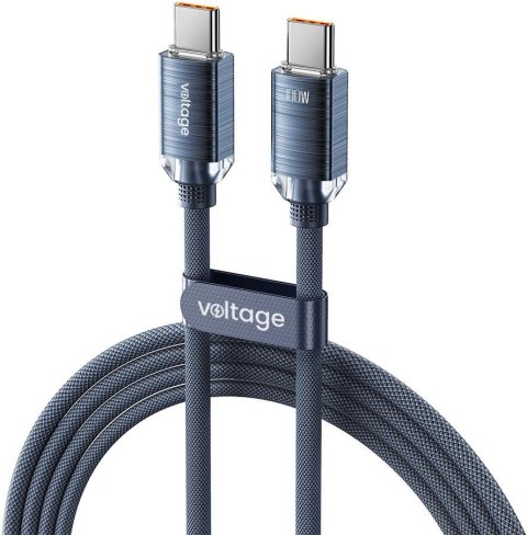 Kabel USB-C / USB-C Voltage PureCrystal 100W PD 200cm niebieski