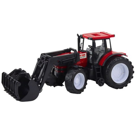 Traktor Pojazd Rolniczy Farmerski Z Chwytakiem Czerwony Traktor Pojazd Rolniczy Farmerski Z Chwytakiem Czerwony