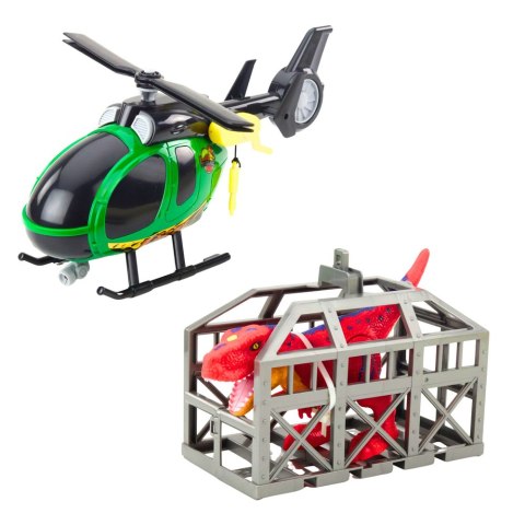 Zestaw Ratowniczy Ciężarówka Helikopter Samochód Dinozaur Światła Dźwięki Zestaw Ratowniczy Ciężarówka Helikopter Samochód Dinozaur Światła Dźwięki
