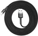 KABEL USB-A / Lightning iPhone Baseus Cafule CALKLF-CG1 200cm Apple 1.5A CZARNO-SZARY W OPLOCIE KABEL USB-A / Lightning iPhone Baseus Cafule CALKLF-CG1 200cm Apple 1.5A CZARNO-SZARY W OPLOCIE