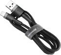 KABEL USB-A / Lightning iPhone Baseus Cafule CALKLF-CG1 200cm Apple 1.5A CZARNO-SZARY W OPLOCIE KABEL USB-A / Lightning iPhone Baseus Cafule CALKLF-CG1 200cm Apple 1.5A CZARNO-SZARY W OPLOCIE