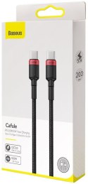 KABEL USB-C / USB-C Baseus Cafule CATKLF-AL91 200cm 100W 5A PD 2.0 QC 3.0 CZARNY W OPLOCIE KABEL USB-C / USB-C Baseus Cafule CATKLF-AL91 200cm 100W 5A PD 2.0 QC 3.0 CZARNY W OPLOCIE