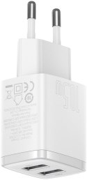 ŁADOWARKA SIECIOWA Baseus Compact Charger CCXJ010202 10.5W 2x USB-A BIAŁA ŁADOWARKA SIECIOWA Baseus Compact Charger CCXJ010202 10.5W 2x USB-A BIAŁA